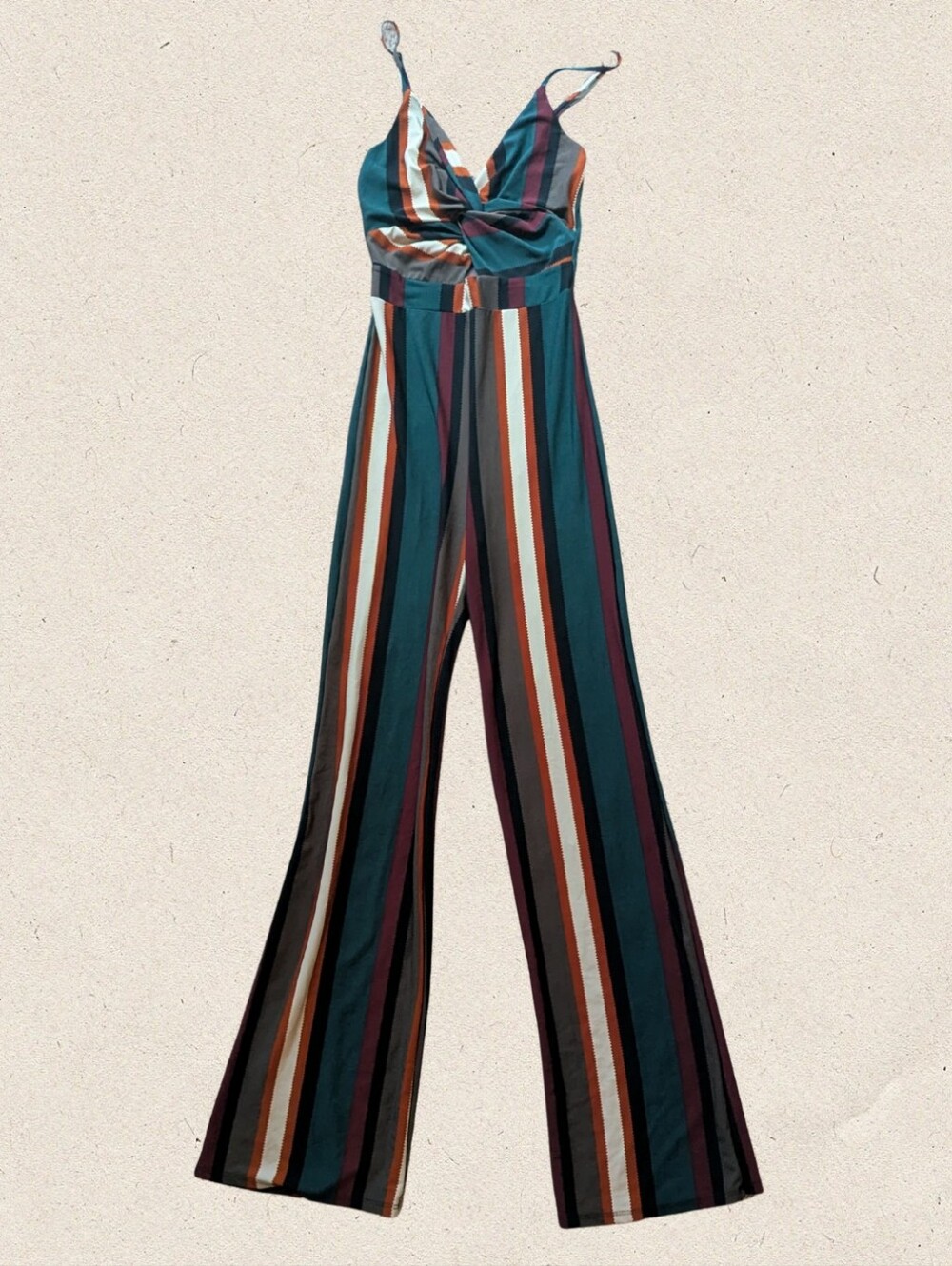Fashion Nova XS Retro Style Striped Jumpsuit